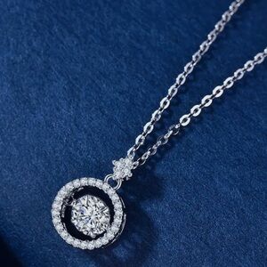 Dancing Moissanite Charm Necklace